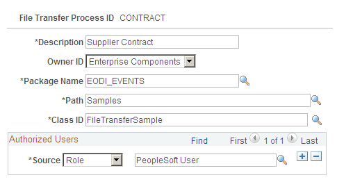 File Transfer Registration page