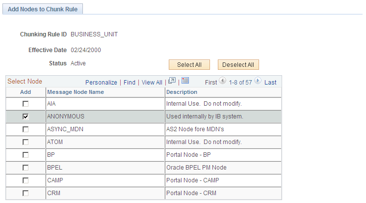 Add Nodes to Chunk Rule page