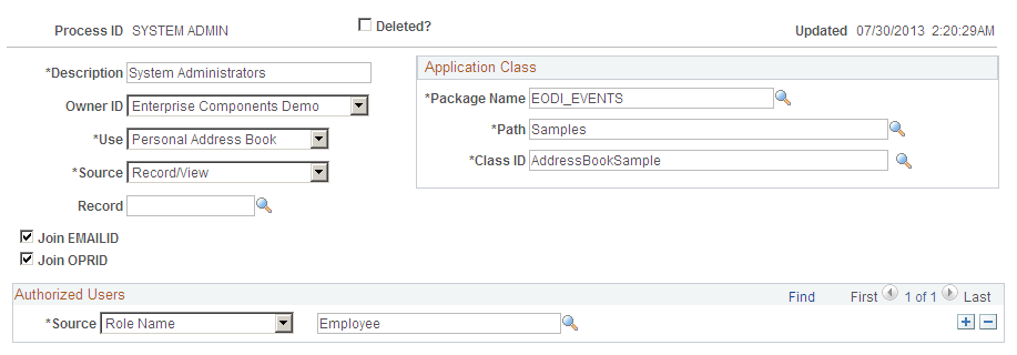 Address Book Registration page