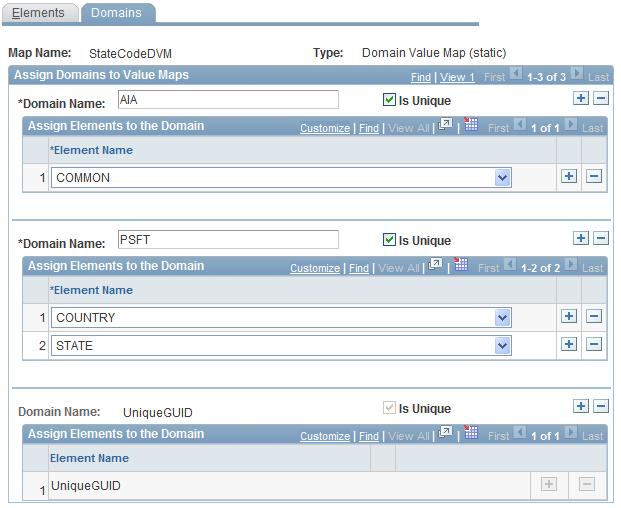 Define Value Maps - Domains page