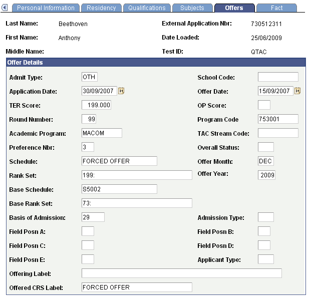 Offers page