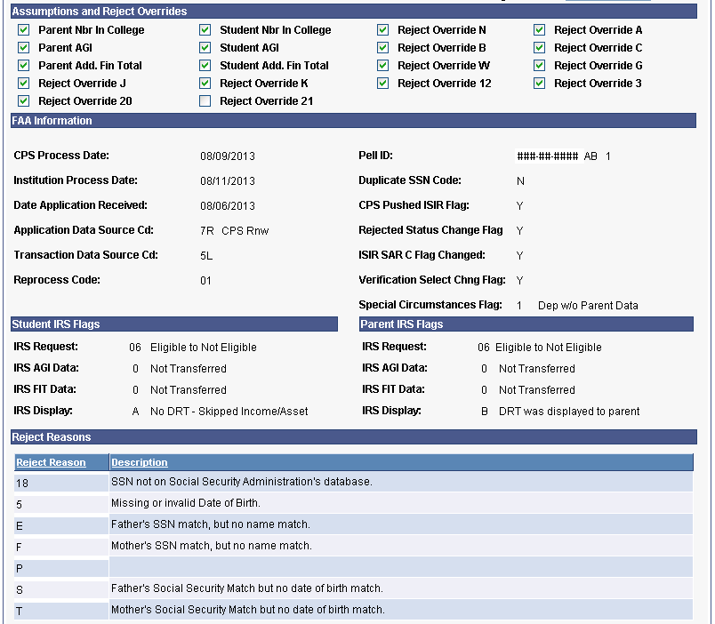 FAFSA (Free Application for Federal Student Aid) Assumptions\School Codes page (2 of 3)