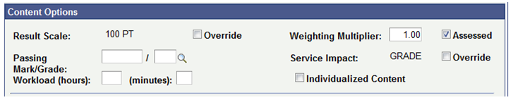 Example of Content Options group box