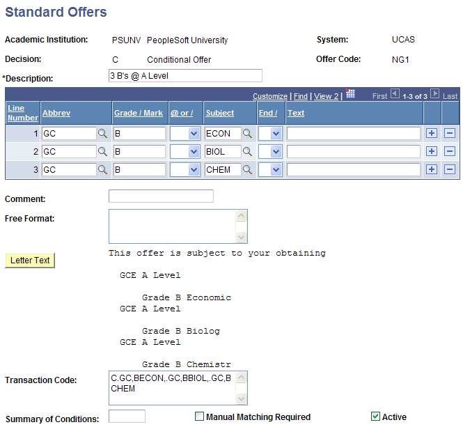 Standard Offers page