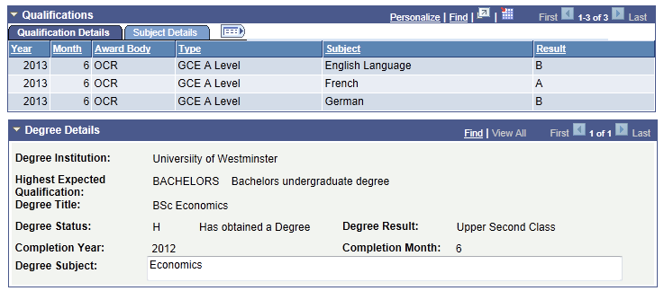 UTT (Universities and Colleges Admissions Service Teacher Training) Confirmation Entry page (2 of 3)