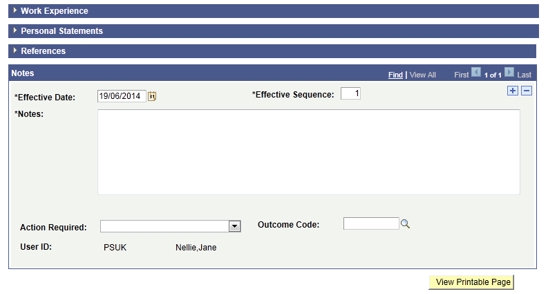 UTT (Universities and Colleges Admissions Service Teacher Training) Application Notes page (3 of 3)