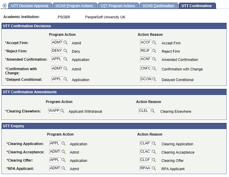 UTT (Universities and Colleges Admissions Service Teacher Training) Confirmation page
