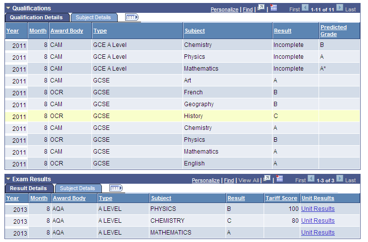 UCAS (Universities and Colleges Admissions Service) Confirmation Entry page (2 of 3)