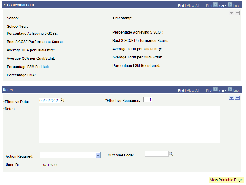UCAS (Universities and Colleges Admissions Service) Application Notes page (4 of 4)