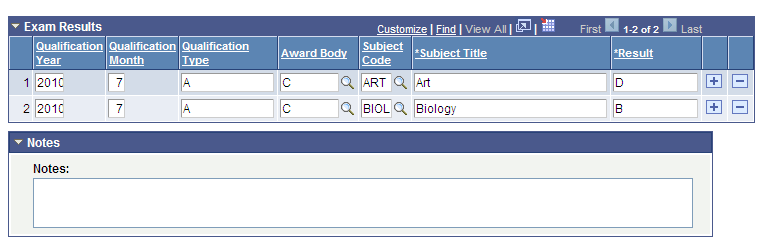 UCAS (Universities and Colleges Admissions Service) Enquiry Entry page (2 of 2)