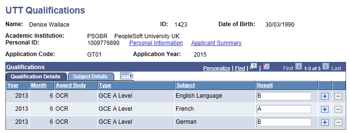 UTT (Universities and Colleges Admissions Service Teacher Training) Qualifications page
