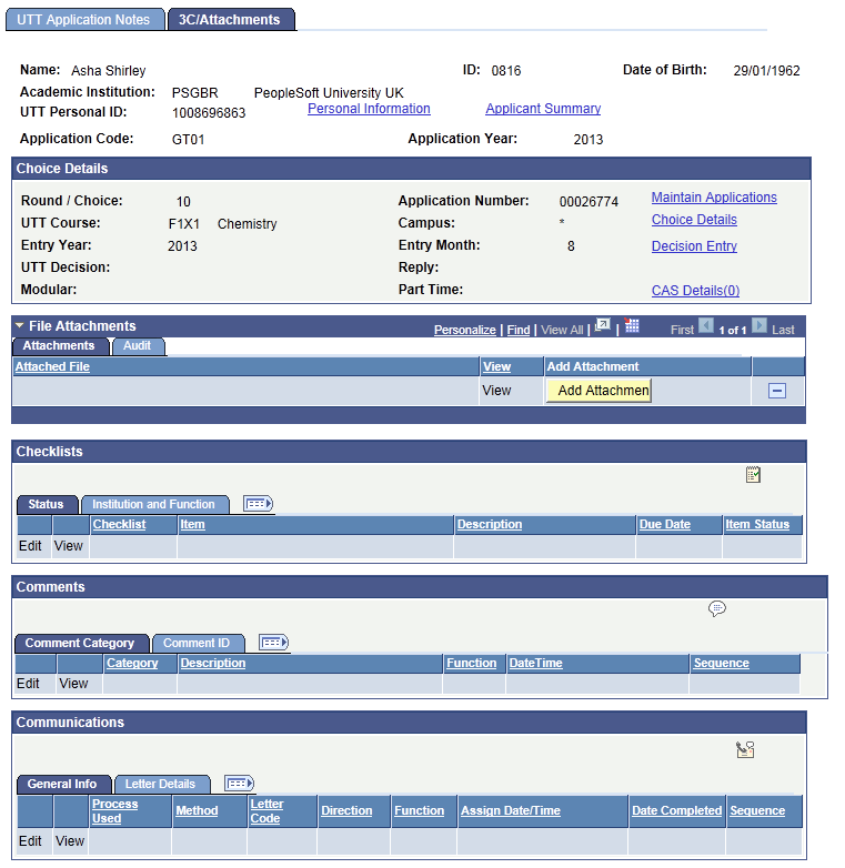 3C (communications, comments, and checklists)/Attachments page