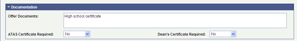 Documentation region â CAS (Confirmation of Acceptance of Studies) Details page