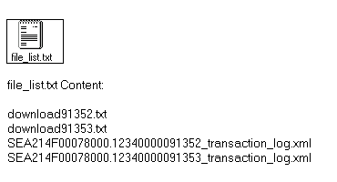 Example of a file list for the File List Driven option