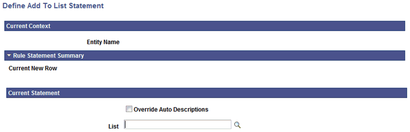 Define ADD TO LIST Statement page