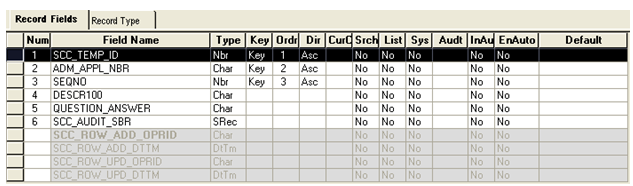 Matching Staging record definition (SCC_EXTN_STG)