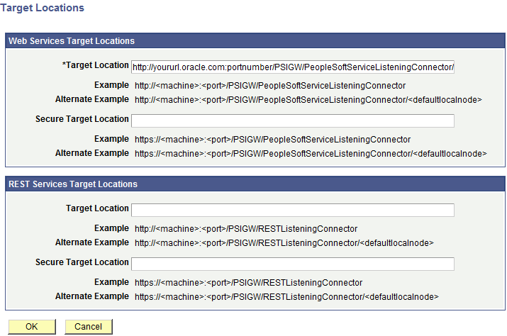 Target Locations page