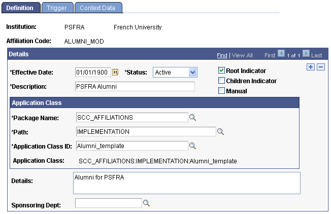 Single-level hierarchy example