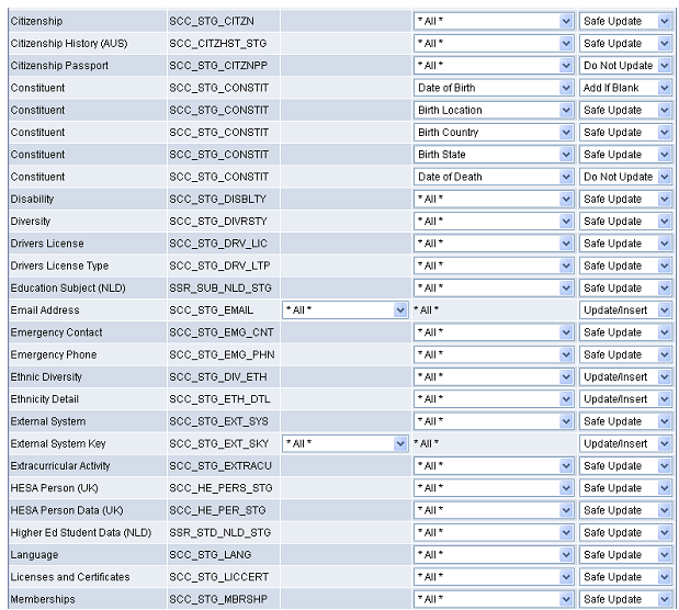 Data Update Rule Entry page (2 of 4)