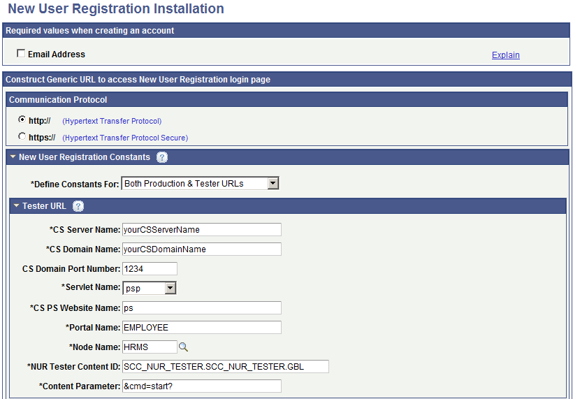 New User Registration Installation page 1 of 2