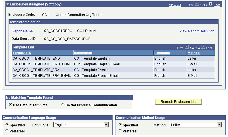 Selection Parameters page (2 of 2)