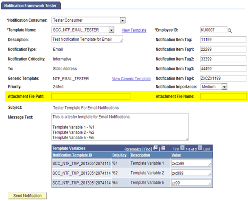 Notification Framework Tester