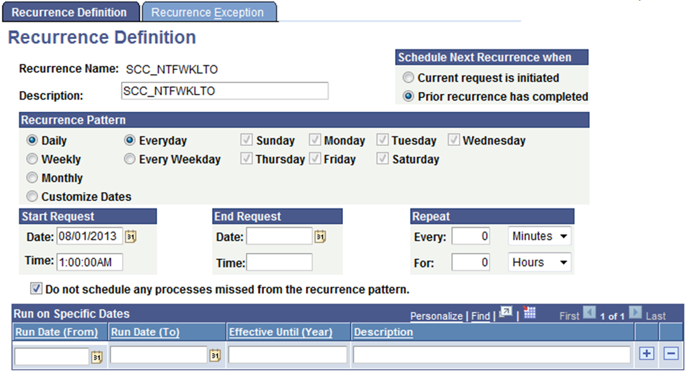 Recurrence Definition Page