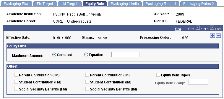 Equity Rule page