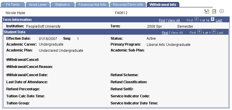 Withdrawal Info (information) page