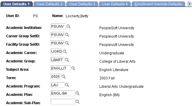 User Defaults 1 page