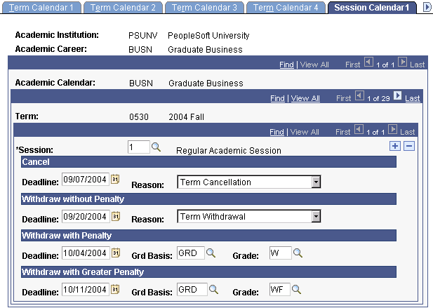 Session Calendar1 page