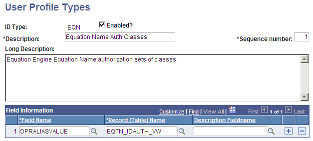 User Profile Types page (2 of 2)
