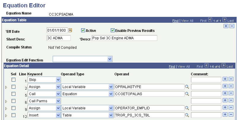 Example for the Collapse Statements option