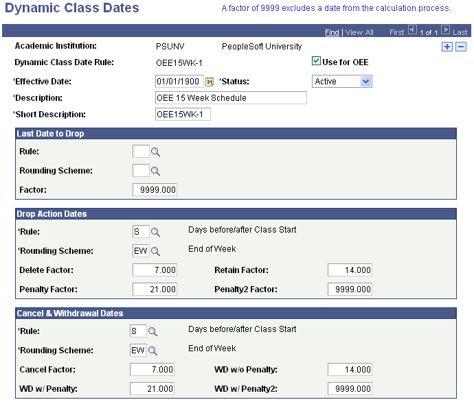 Dynamic Class Dates page (1 of 2)