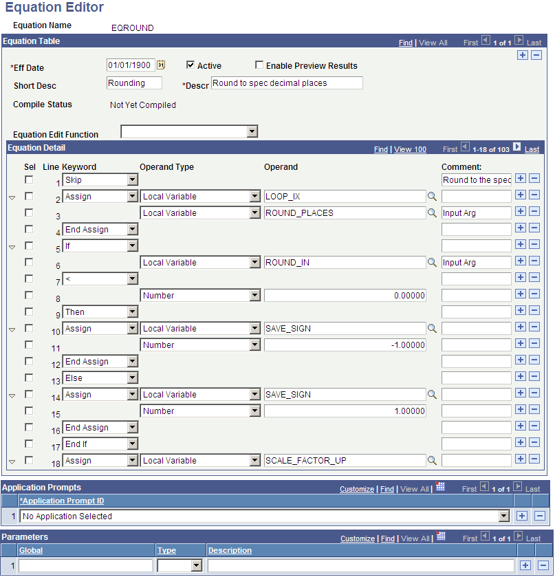 Equation Editor (EQROUND) page
