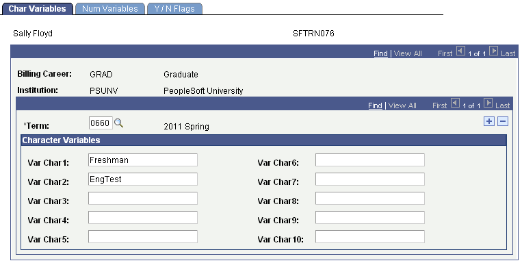 Char (Character) Variables page
