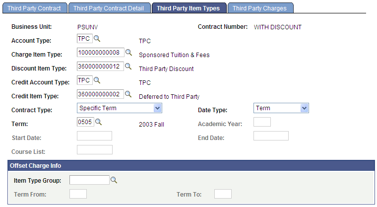 Third Party Item Types page