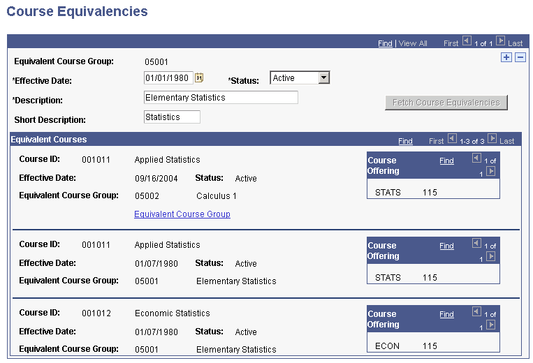 Assigning Courses to a New Equivalent Course Group (CRSE_EQUIV)