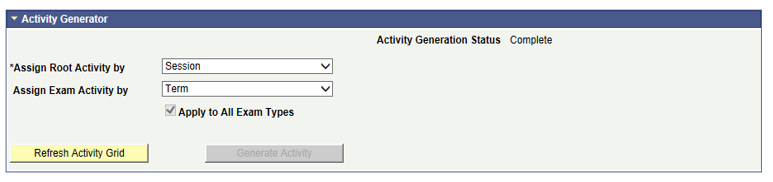 Example of activity setting for Session