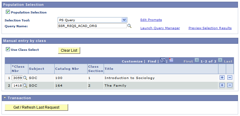 Run Post Enrollment Requirement Checking page (2 of 2)