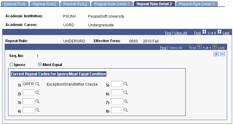 Repeat Rule Detail 2 page
