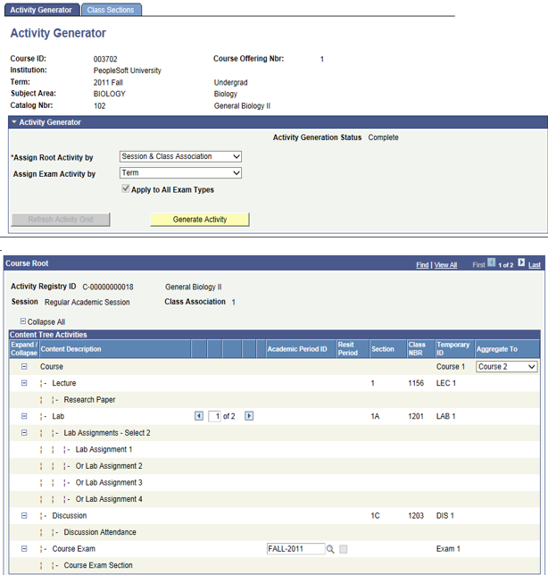 Activity Generator page (1 of 4)