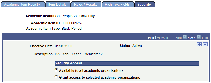 AIR (Academic Item Registry) Security page