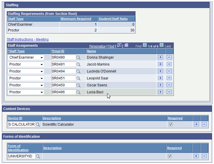 Section Detail page (3 of 3)