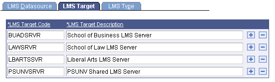 LMS (Learning Management System) Target page