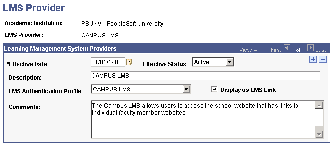 LMS (Learning Management System) Provider page