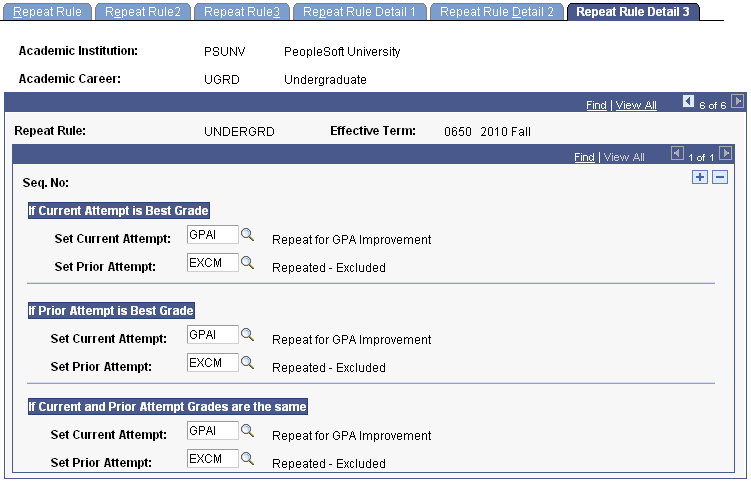 Repeat Rule Detail 3 page