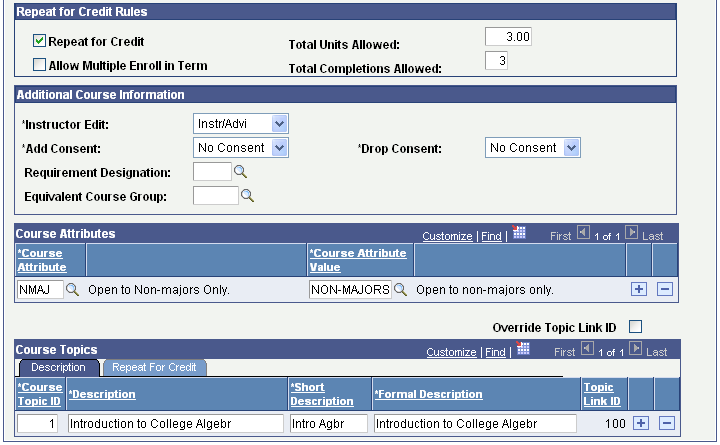 Catalog Data page (2 of 2)