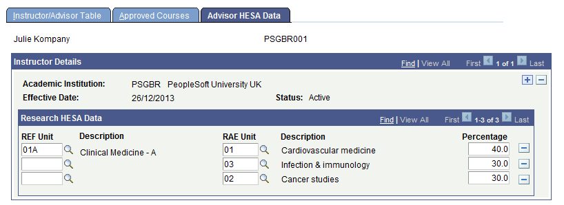 Advisor HESA (Higher Education Statistics Agency) Data page