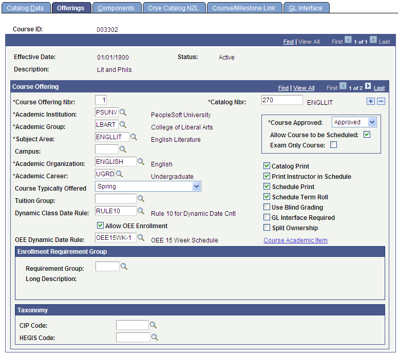 Offerings page example 1